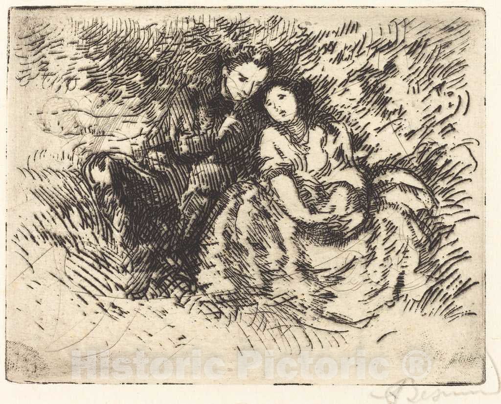 Art Print : Albert Besnard, Amorous Conversation (Conversation amoreuse), 1913 - Vintage Wall Art