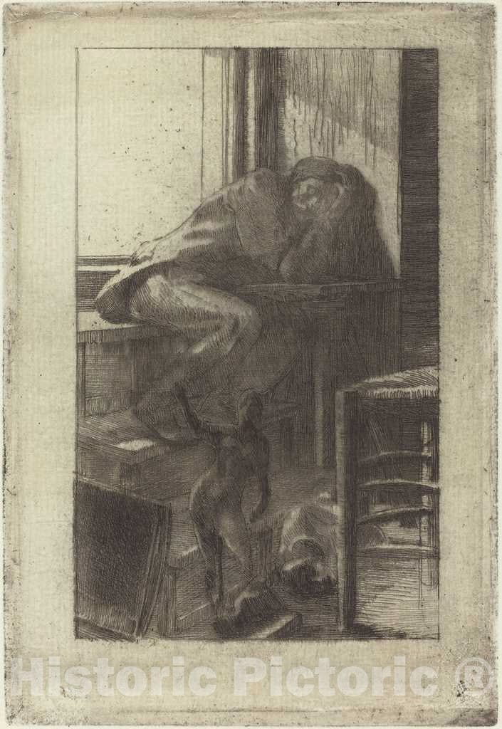 Art Print : Albert Besnard, The Roman Studio (L'Atelier de Rome), 1885 - Vintage Wall Art