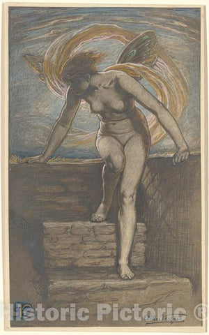 Art Print : Elihu Vedder, Dawn, 1898 - Vintage Wall Art