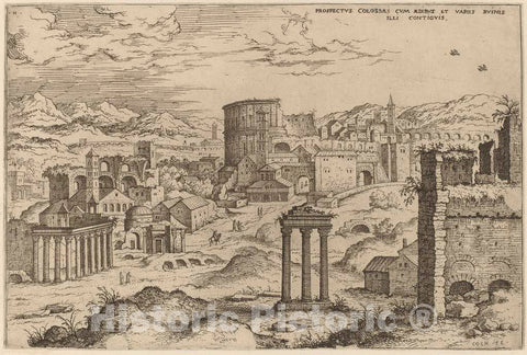 Art Print : Hieronymus Cock, View of The Forum, 1550 - Vintage Wall Art