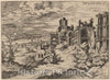 Art Print : Hieronymus Cock, Ruins on The Palatine with a Panoramic Landscape, 1550 - Vintage Wall Art