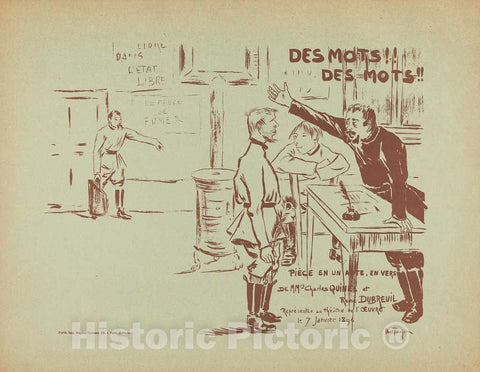 Art Print : ABEL-Truchet, Des Mots! Des Mots!, 1896 - Vintage Wall Art