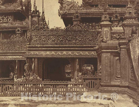 Art Print : Linnaeus Tripe, Amerapoora: Another Part of The Balcony of Kyoung No. 86, 1855 - Vintage Wall Art