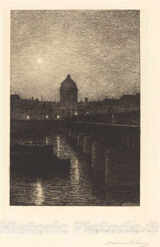 Art Print : Maxime Lalanne, Pont des Arts, 1868 - Vintage Wall Art