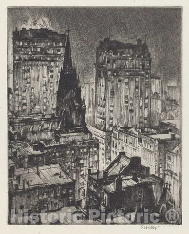 Art Print : Earl Horter, The Dark Tower, 1919 - Vintage Wall Art
