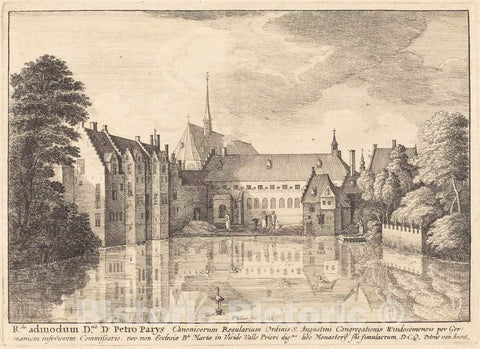Art Print : Wenceslaus Hollar, Groenendael Abbey, 1647 - Vintage Wall Art