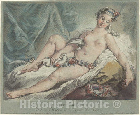 Art Print : Bonnet After Boucher, Le RÃ©veil de Venus (Venus Rising), 1769 - Vintage Wall Art