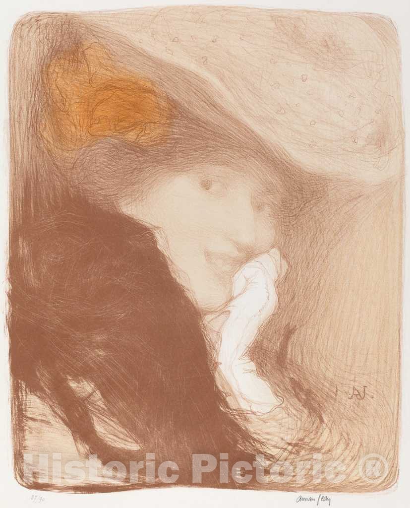 Art Print : Edmond Aman-Jean, La Rieuse: Madame Albert Besnard, 1897 - Vintage Wall Art