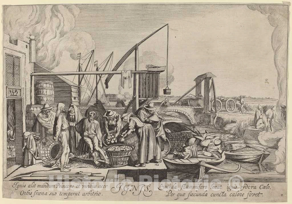 Art Print : Jan Van de Velde II, After Buytewech, Ignis [Four Elements] - Vintage Wall Art