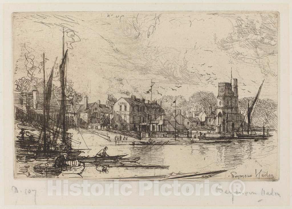 Art Print : Francis Seymour Haden, Harry Kelly's, Putney - Vintage Wall Art