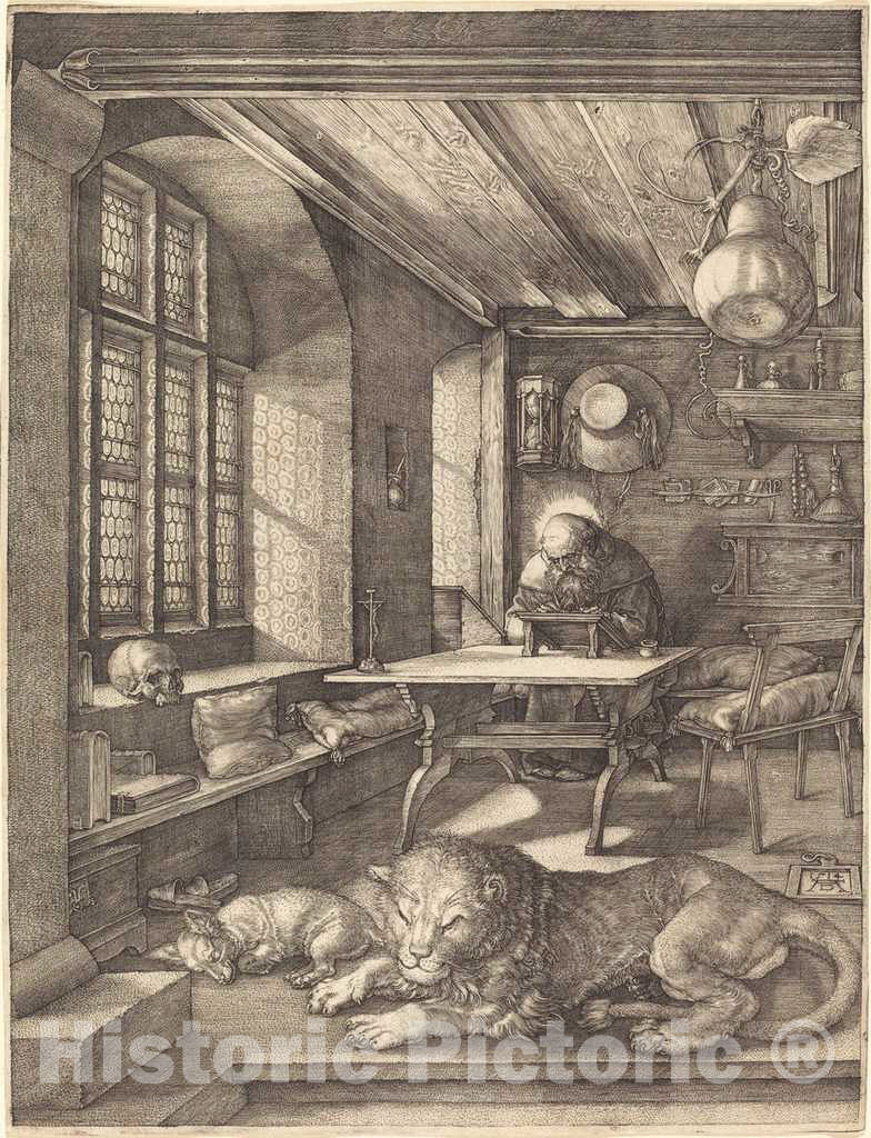 Art Print : Albrecht DÃ¼rer, Saint Jerome in His Study, 1514 - Vintage Wall Art