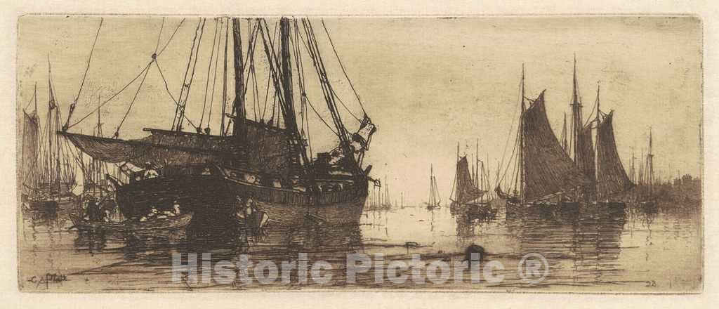 Art Print : Charles A. Platt, Fishing Boats, c. 1881 - Vintage Wall Art