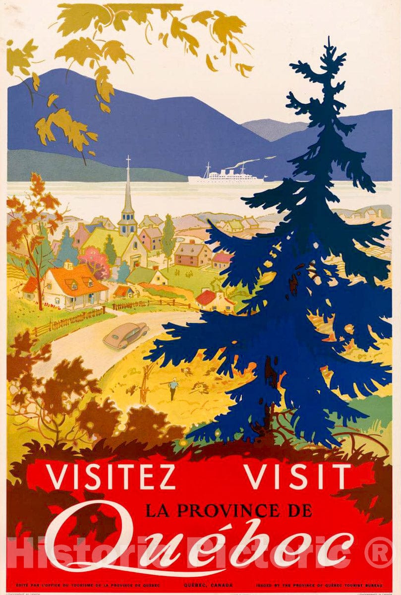 Vintage Poster -  Visitez la Province de QuÃ©bec = Visit QuÃ©bec, Historic Wall Art