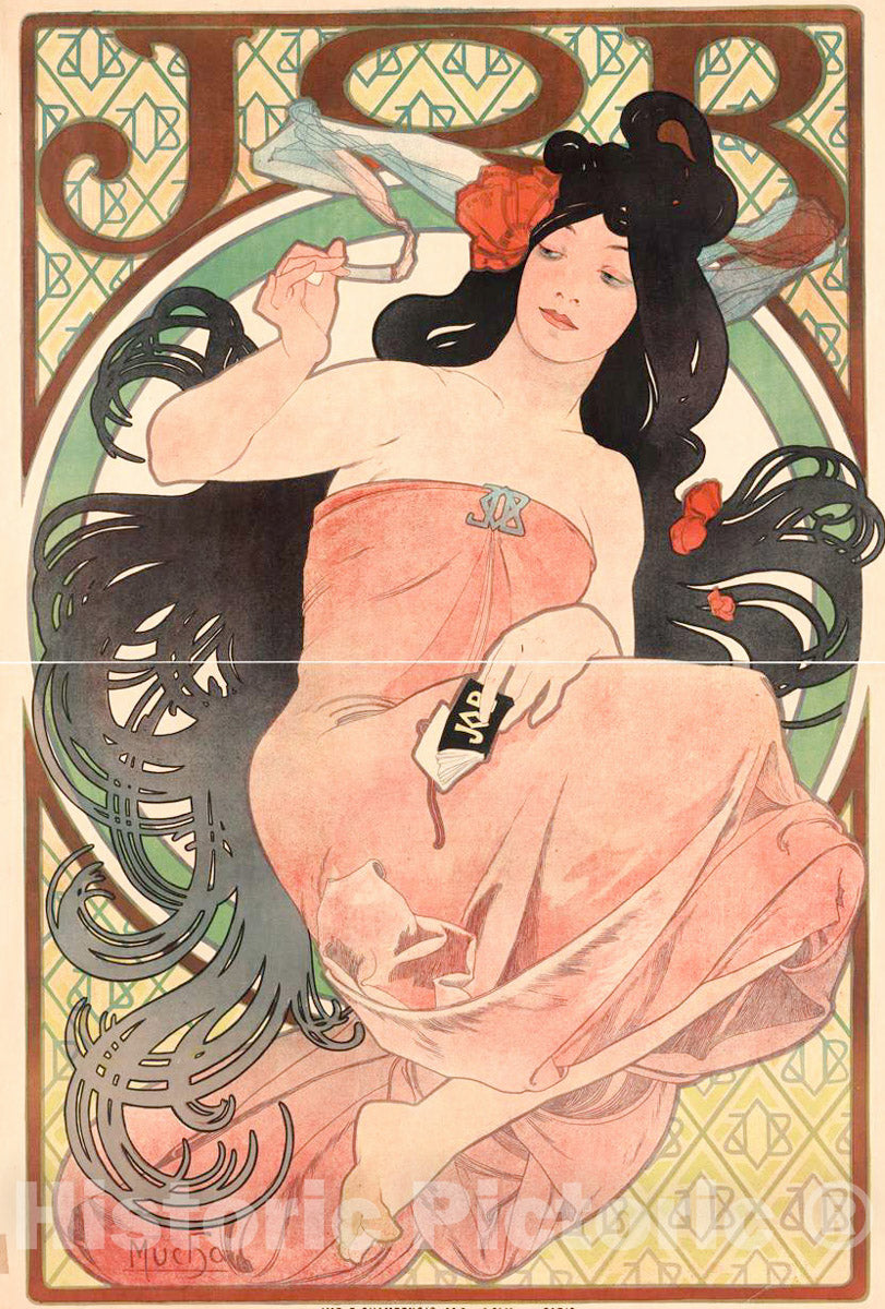 Vintage Poster -  Job -  Mucha., Historic Wall Art