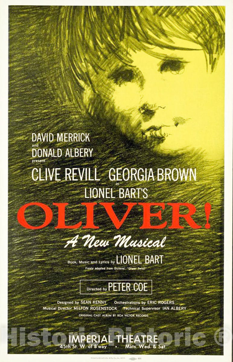 Vintage Poster -  Oliver!, Historic Wall Art