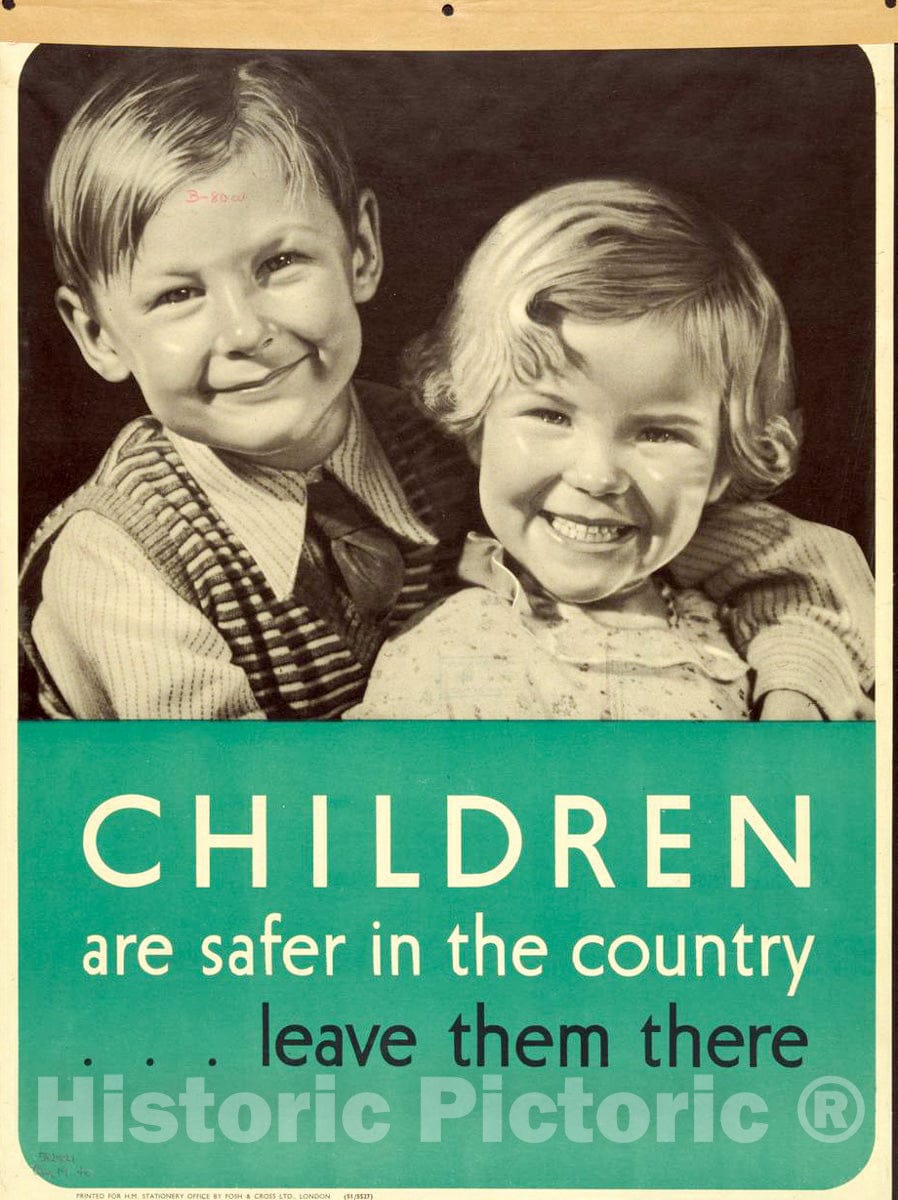 Vintage Poster -  Children are Safer in The Country Leave Them There, Historic Wall Art