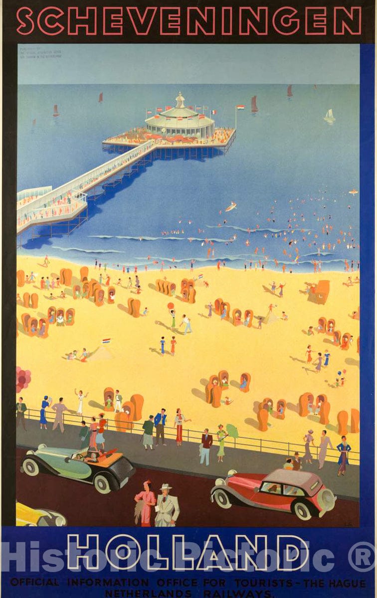 Vintage Poster -  Scheveningen -  E.G., Historic Wall Art