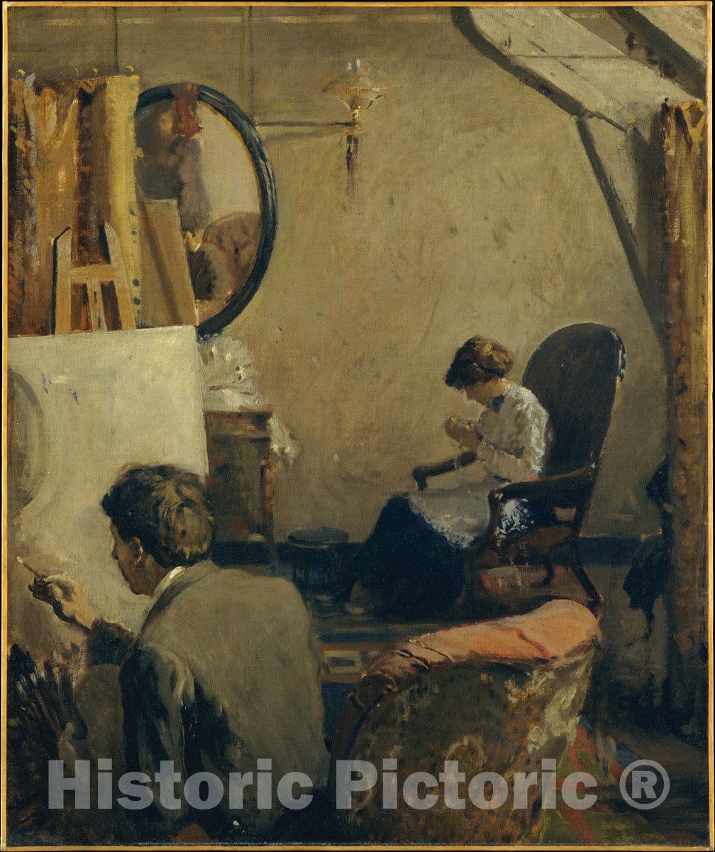 Art Print : Arthur Clifton Goodwin - Louis Kronberg in His Studio in Copley Hall : Vintage Wall Art