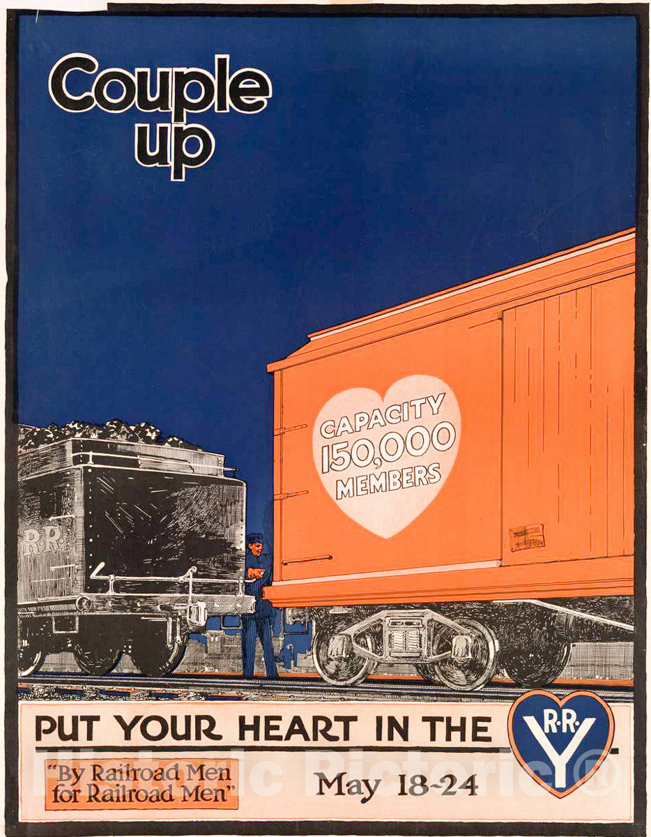 Vintage Poster - Couple up Put Your Heart in The R.R.Y, May 18 - 24., Historic Wall Art