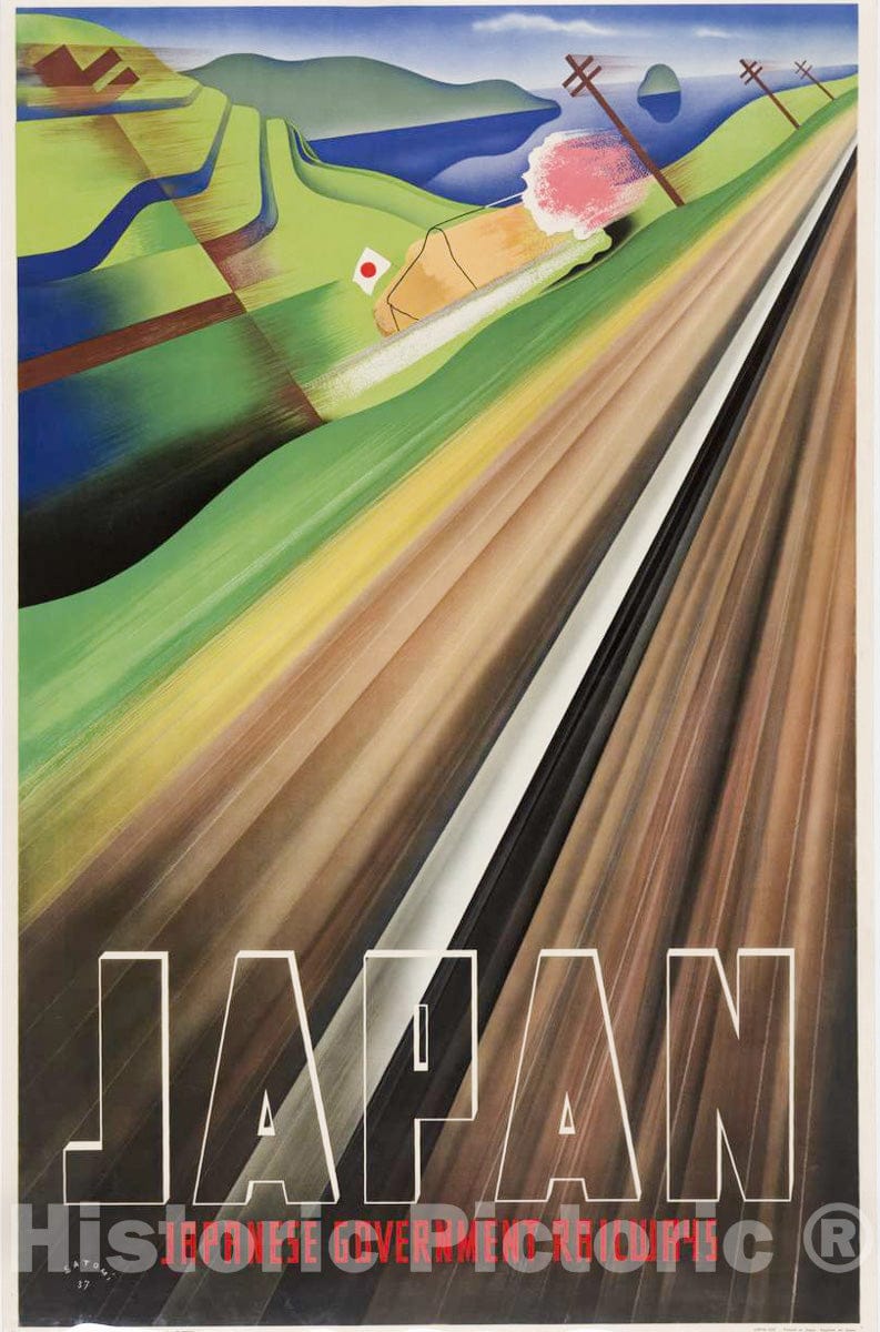 Vintage Poster -  Japan - Japanese Government Railways -  Satomi., Historic Wall Art