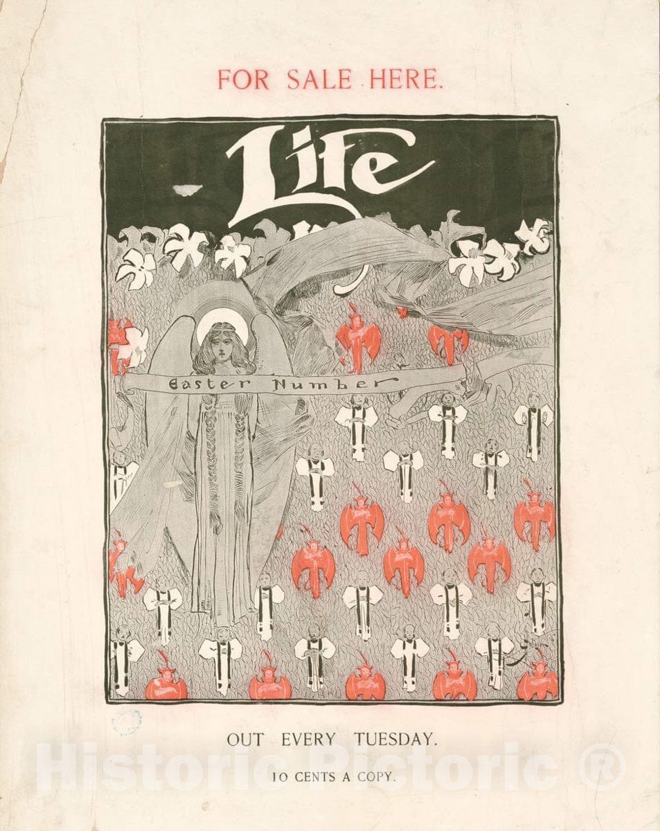 Vintage Poster -  Life. Easter Number. Out Every Tuesday, Historic Wall Art