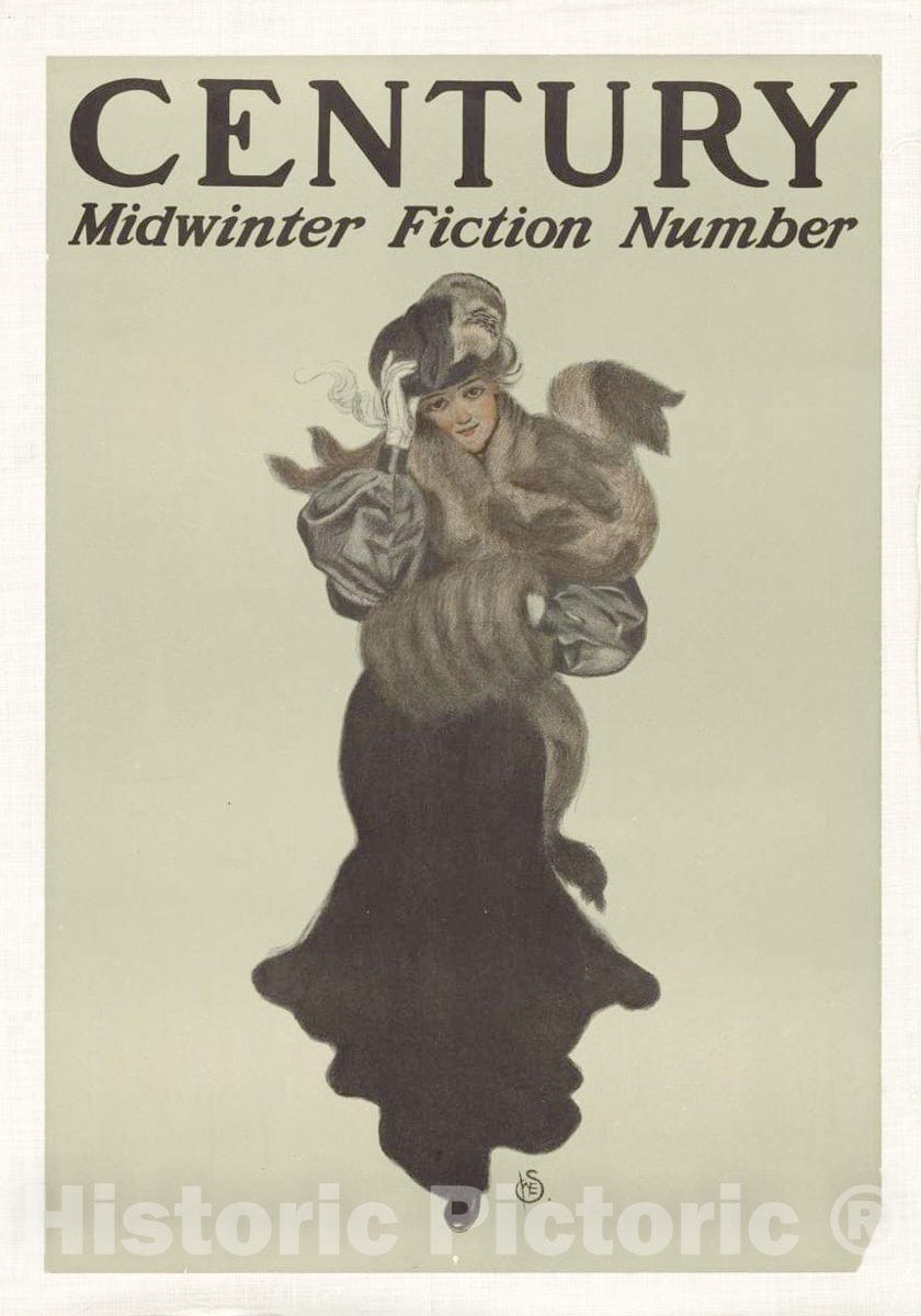 Vintage Poster -  Century Midwinter Fiction Number., Historic Wall Art