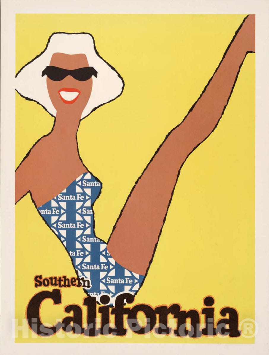 Vintage Poster -  Southern California. Sante Fe., Historic Wall Art