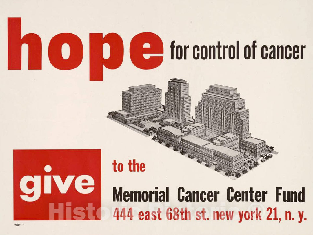 Vintage Poster -  Hope for Control of Cancer., Historic Wall Art