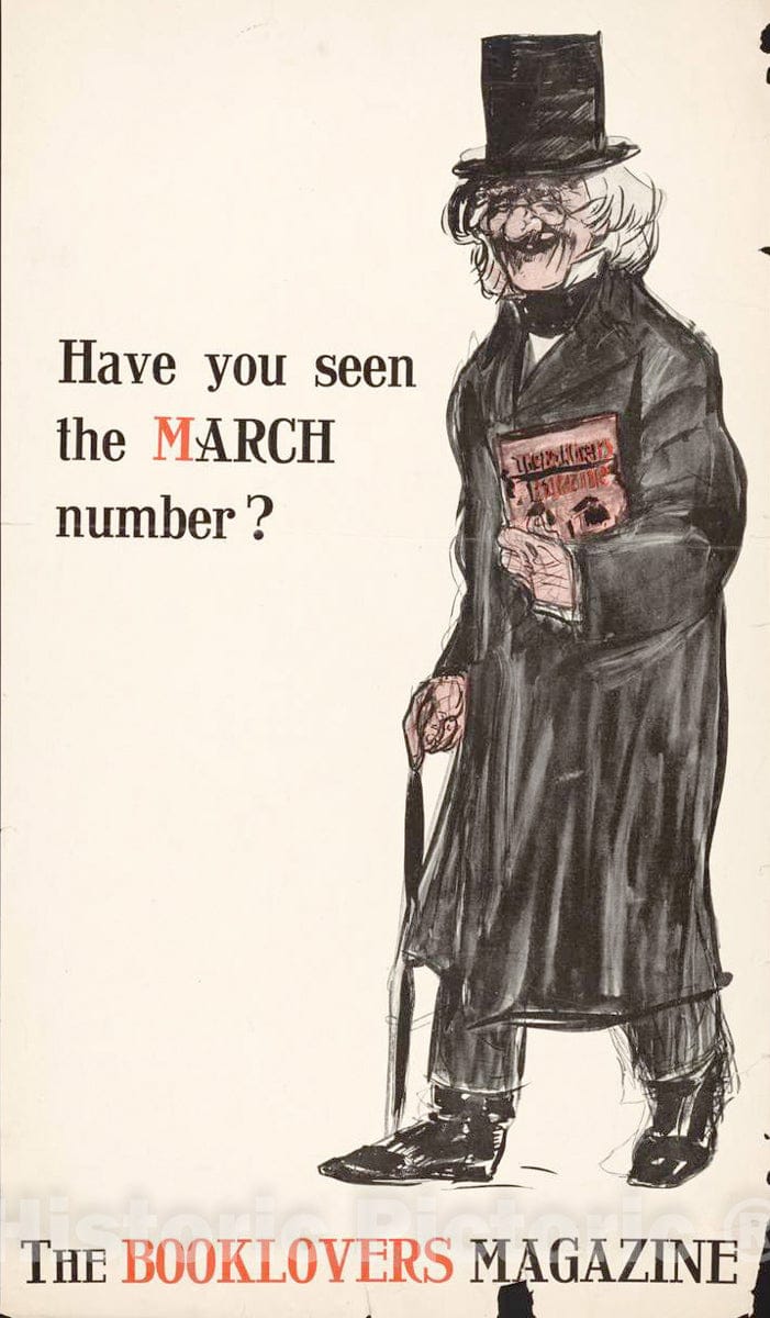 Vintage Poster -  Have You seen The March Number? The Booklovers Magazine., Historic Wall Art