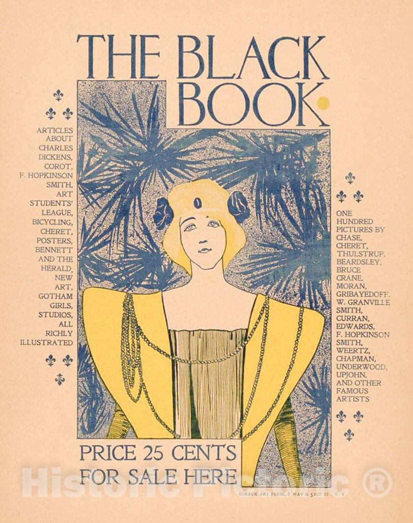 Vintage Poster -  The Black Book. Price 25 Cents, for Sale here., Historic Wall Art