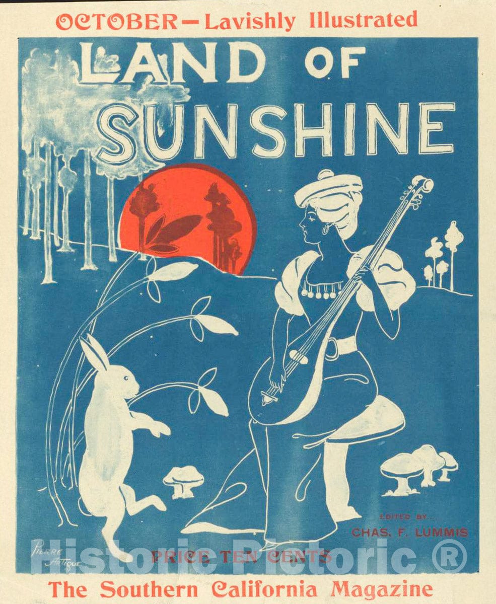 Vintage Poster -  Land of Sunshine, The Southern California Magazine., Historic Wall Art