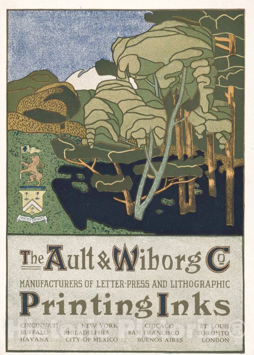 Vintage Poster -  The Ault & Wilborg Company, Manufacturers of lithographing and Letter Press Printing Inks. 2, Historic Wall Art