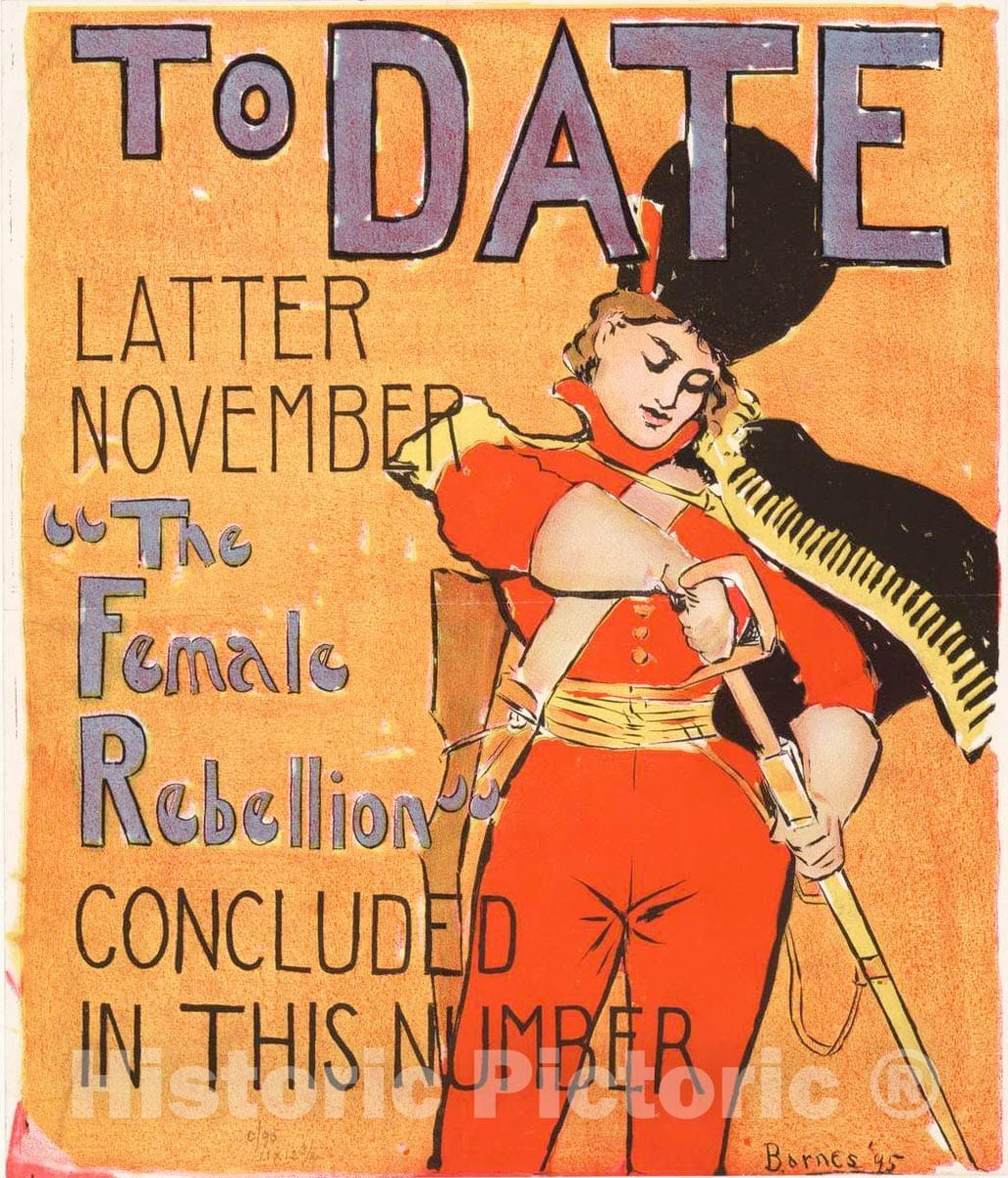 Vintage Poster -  to Date, Latter November,The Female Rebellion. Concluded in This Number., Historic Wall Art