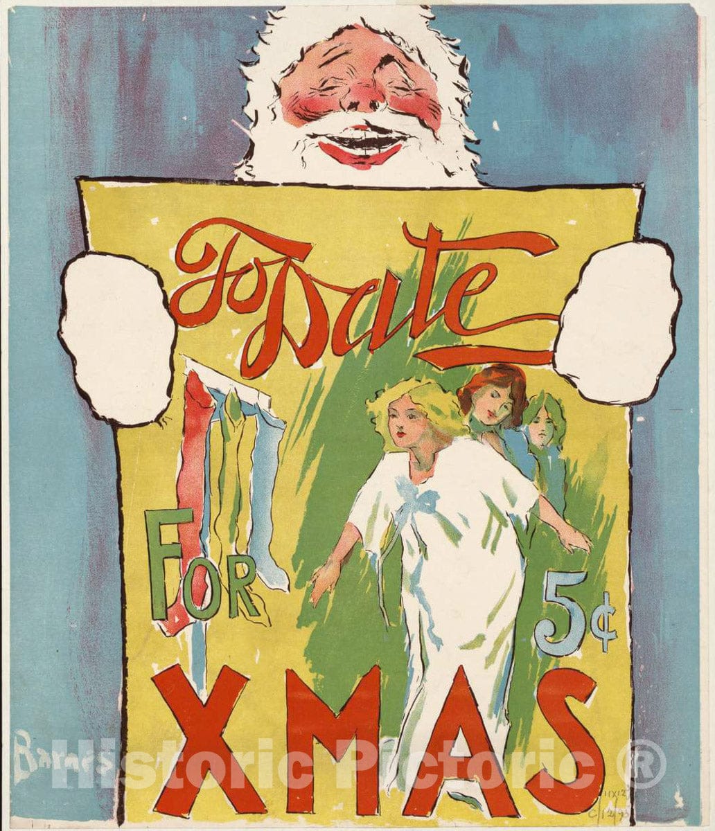 Vintage Poster -  to Date for Xmas., Historic Wall Art