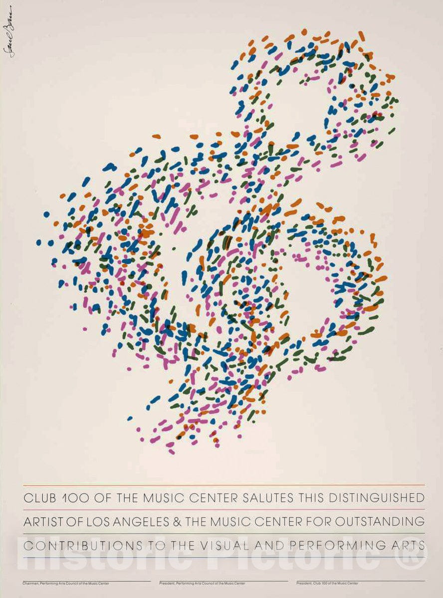 Vintage Poster -  Club 100 of The Music Center Salutes This Distinguished Artist., Historic Wall Art