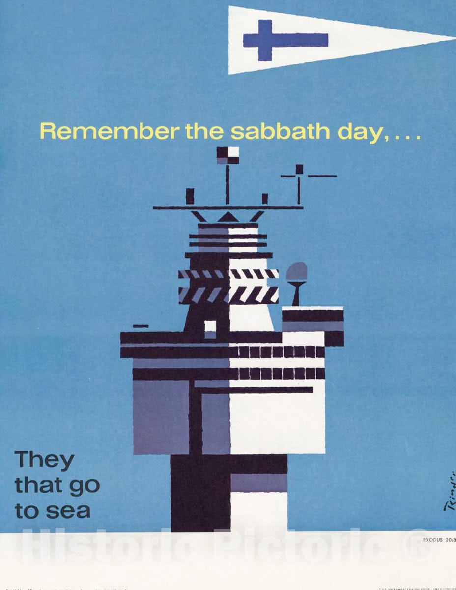 Vintage Poster -  Remember The Sabbath Day. Exodus 20:8., Historic Wall Art