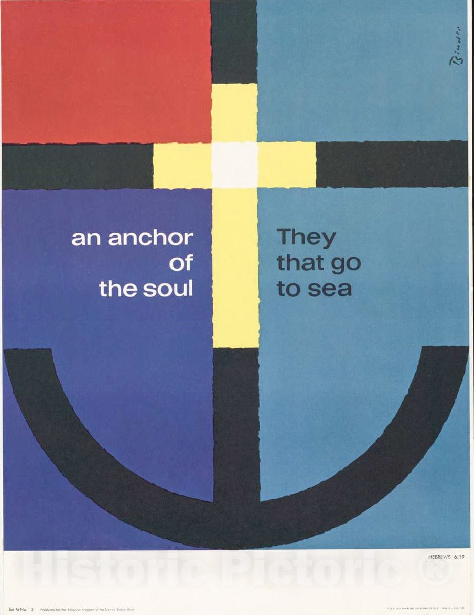 Vintage Poster -  an Anchor of The Soul. Hebrews 6:19., Historic Wall Art