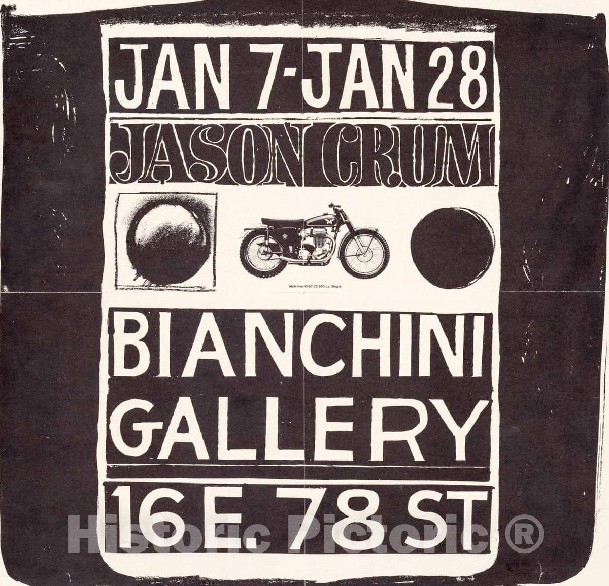 Vintage Poster -  Jason Crum, Jan. 7 -  Jan. 28., Historic Wall Art