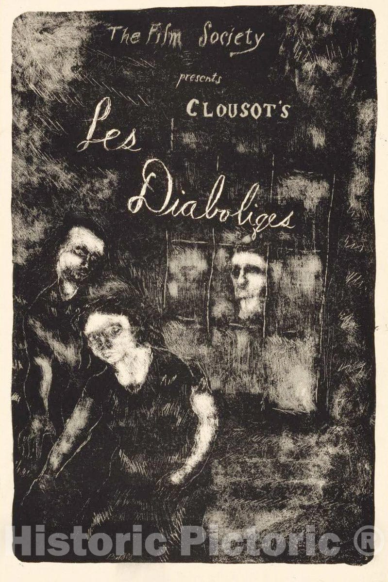 Vintage Poster -  Les diaboliques by Clousot. The Film Society., Historic Wall Art