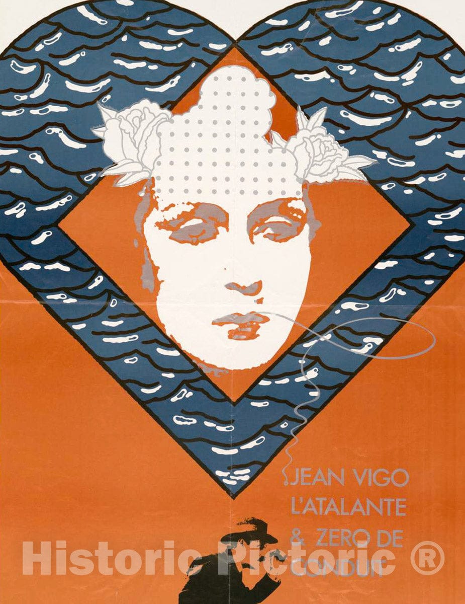 Vintage Poster -  Jean Vigo L'Atalante and Zero de Conduit., Historic Wall Art