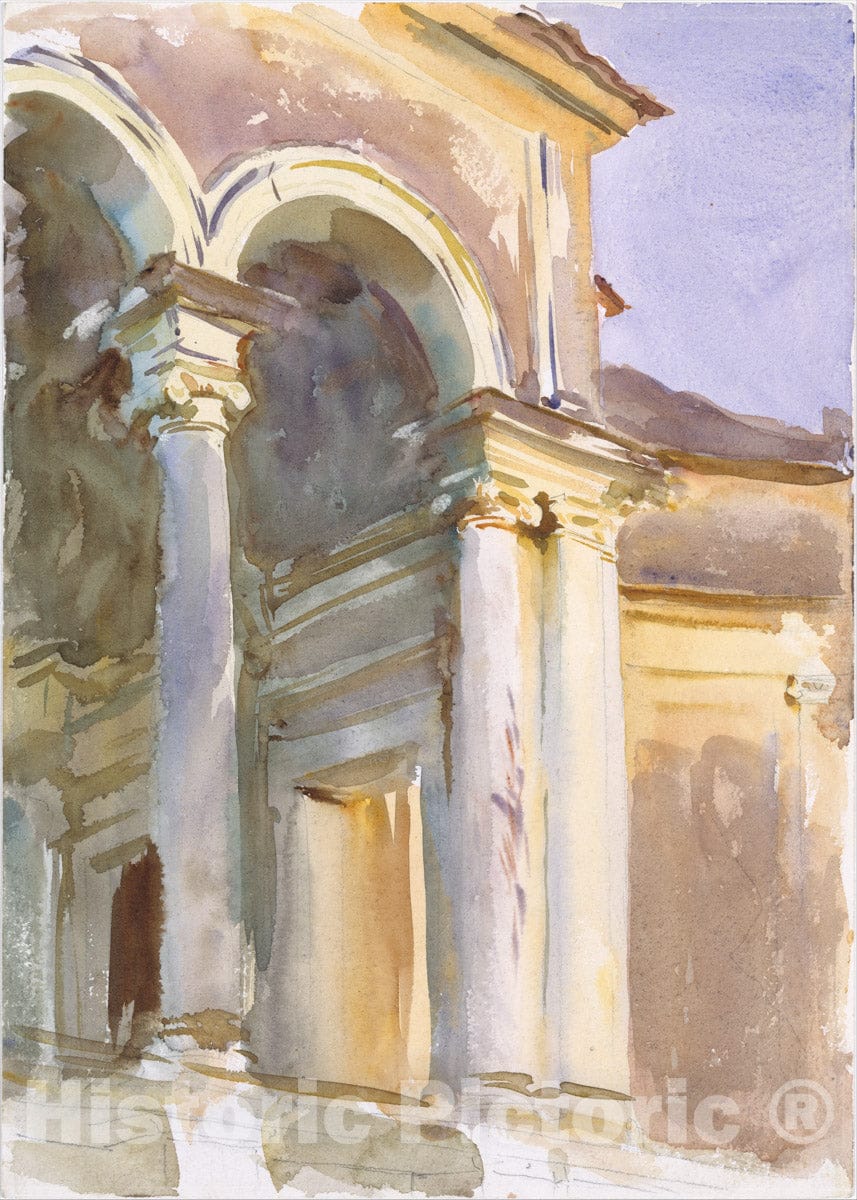 Art Print : John Singer Sargent - Loggia, Villa Giulia, Rome : Vintage Wall Art