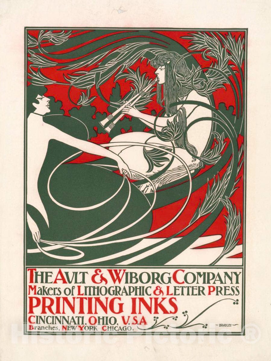 Vintage Poster -  Ault & Wiborg Company, Makers of lithographic & Letter Press Printing Inks 1, Historic Wall Art