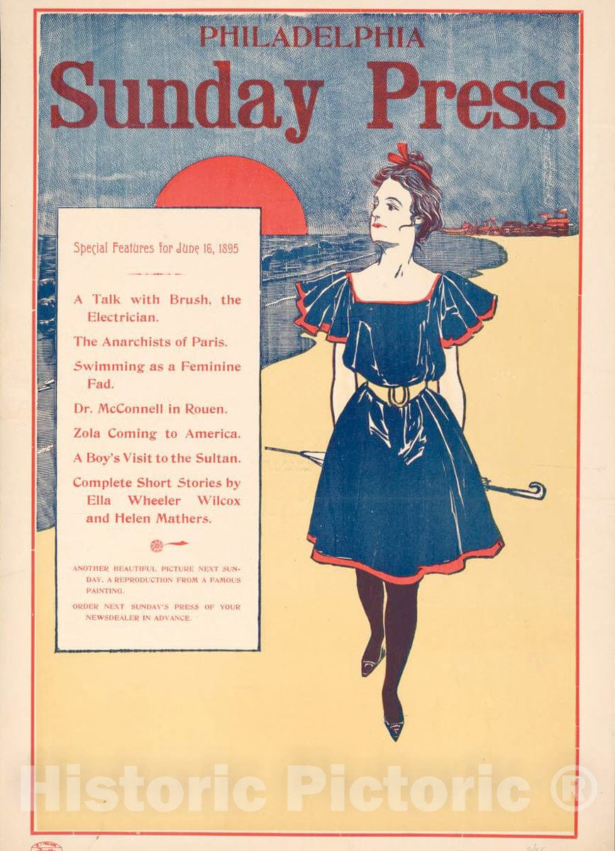 Vintage Poster -  Special Features for June 16, 1895:, Historic Wall Art