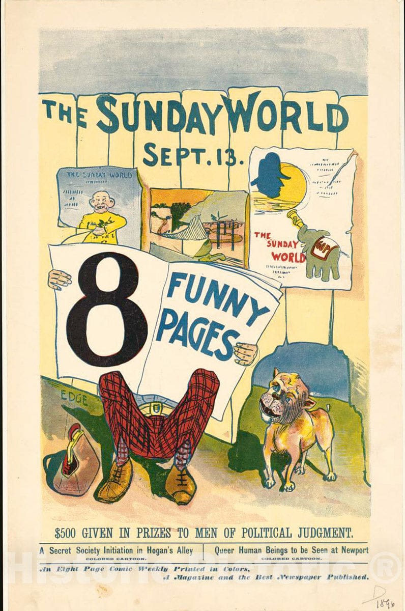 Vintage Poster -  The Sunday World Sept. 13 -  Edge., Historic Wall Art