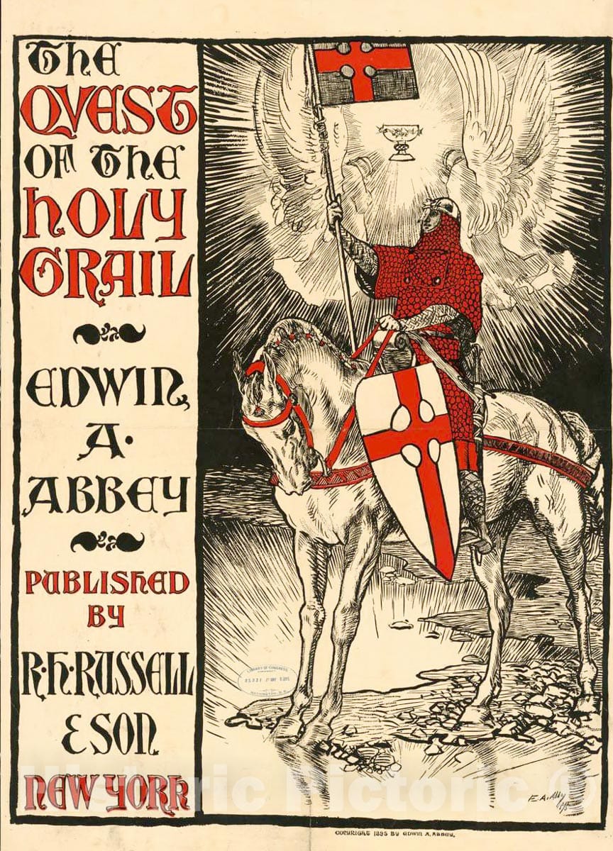 Vintage Poster -  The Quest of The holy Grail by Edwin A. Abbey., Historic Wall Art