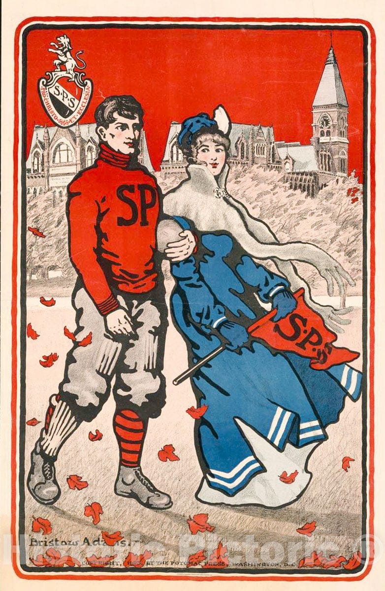 Vintage Poster -  S.P.S. [i.e, Saint Paul's School], Historic Wall Art