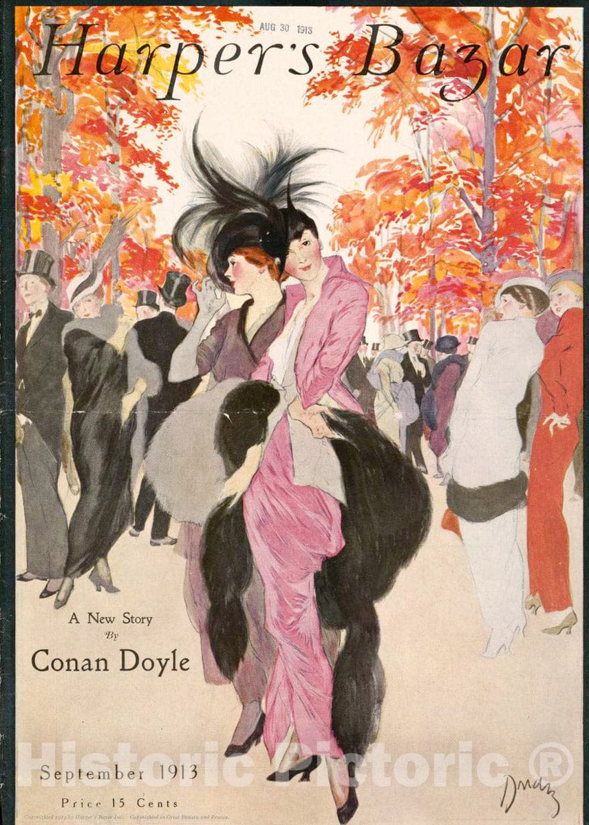 Vintage Poster -  Harper's Bazaar, September 1913., Historic Wall Art