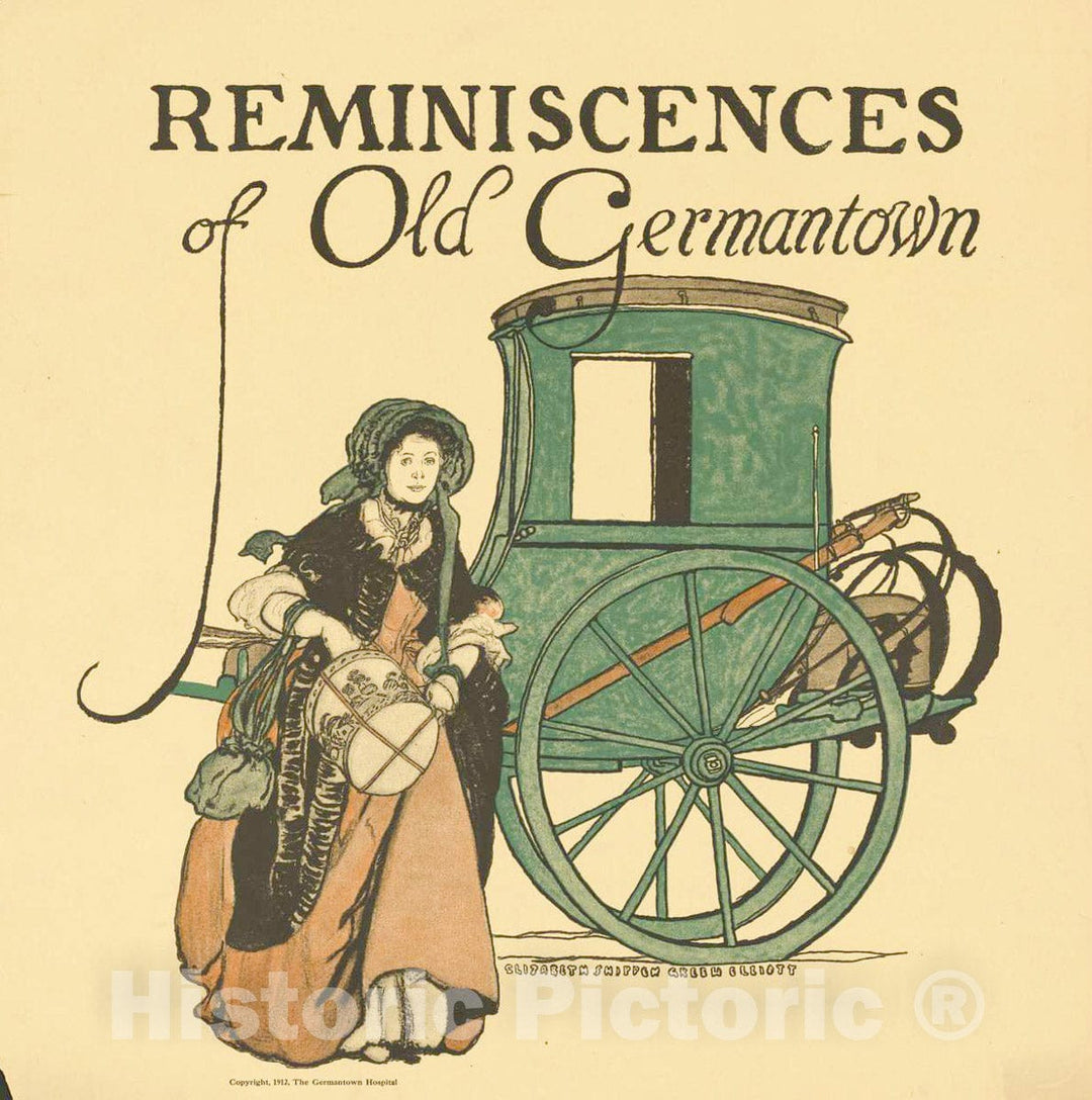 Vintage Poster -  Reminiscences of Old Germantown., Historic Wall Art