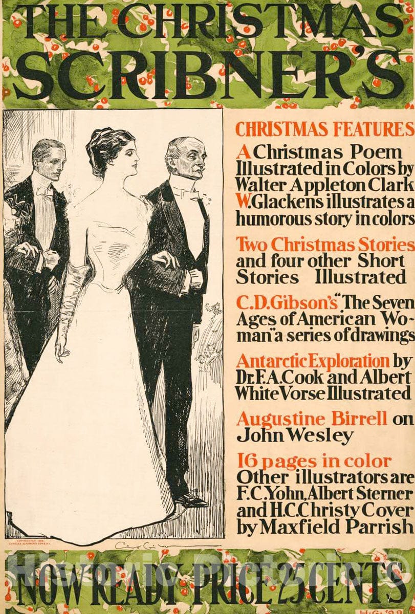 Vintage Poster -  The Christmas Scribner's., Historic Wall Art