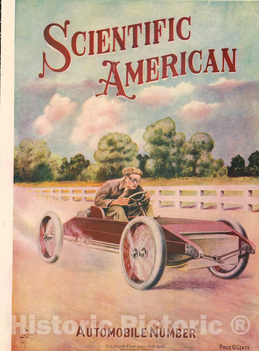 Vintage Poster -  Scientific American. Automobile Number., Historic Wall Art